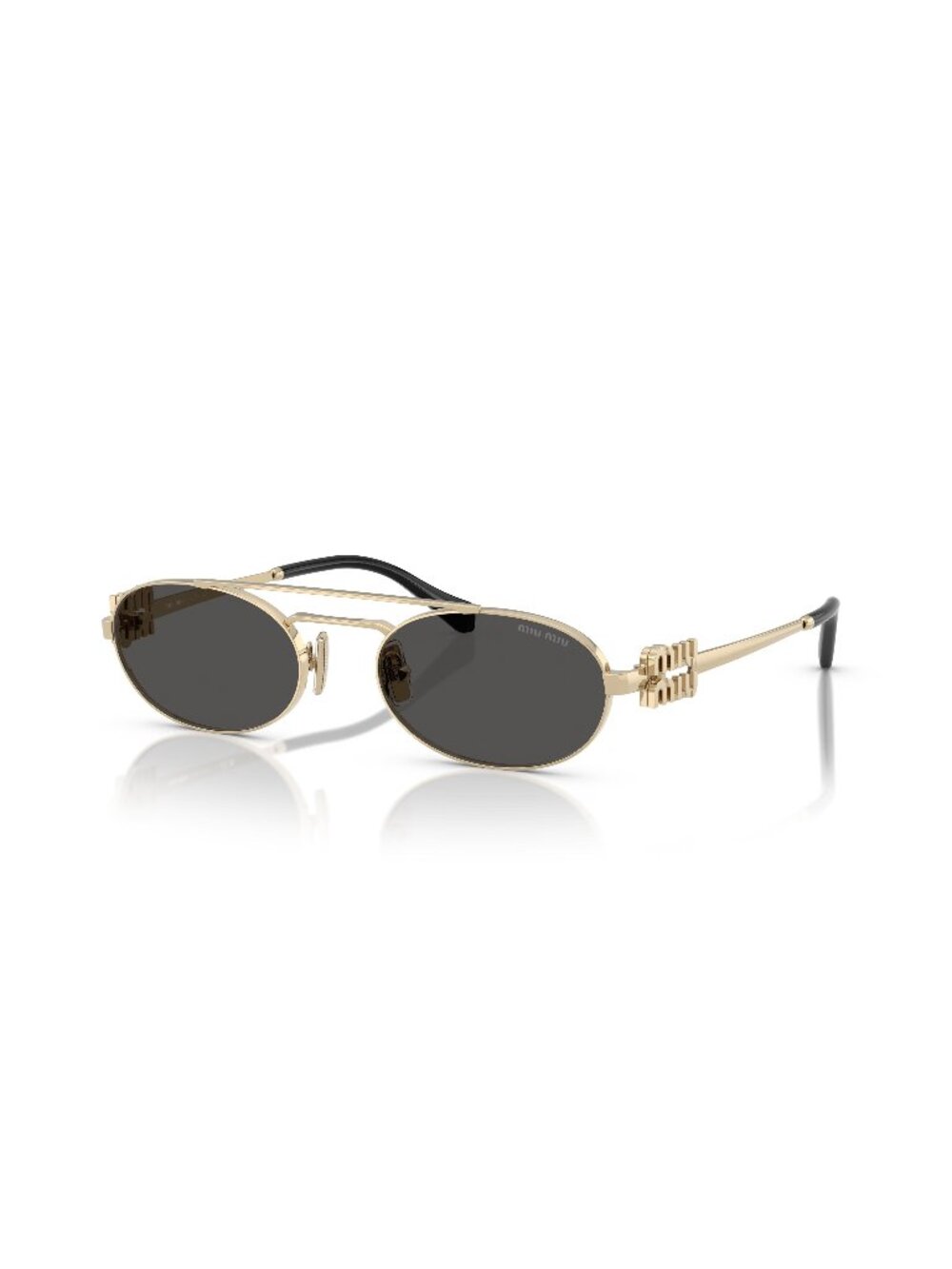 New Miu Miu Women's Sunglasses Gold Round Grey Lens Metal Frame MU 54ZS ZVN08Z